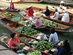 Bangkok- Damdern Saduak úszópiac és Kawai folyó